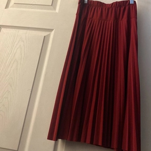 Dresses & Skirts - Maroon High Waisted pleated MIDI skirt